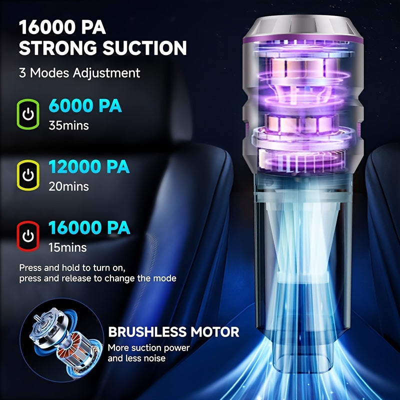 high power brushless vacuum cleaner 16000pa handheld