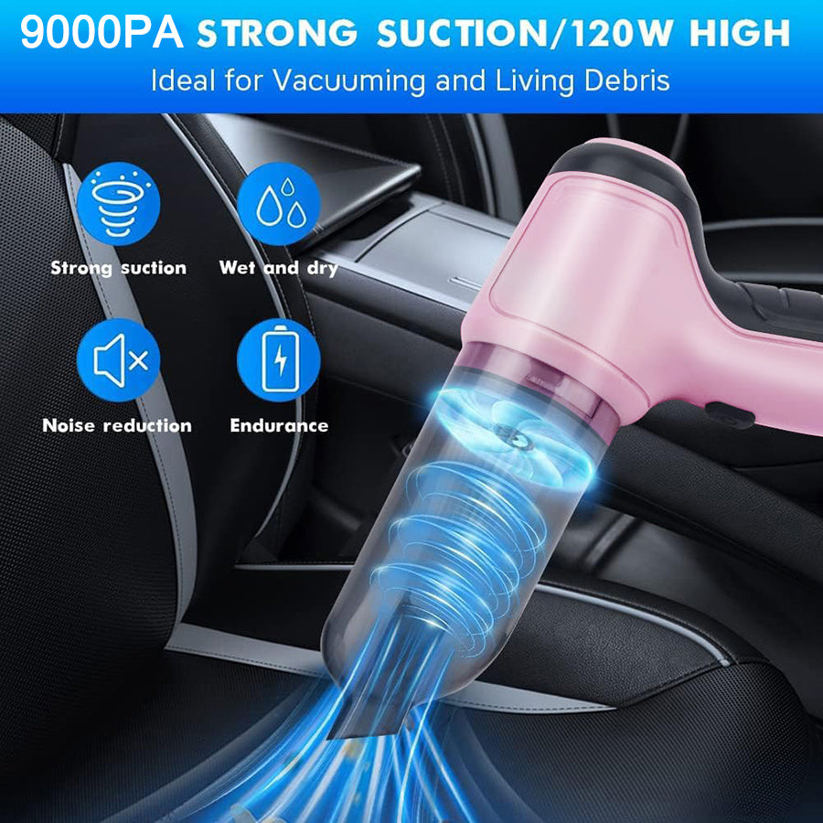 high suction pink 3 in 1 car vacuum cleaner