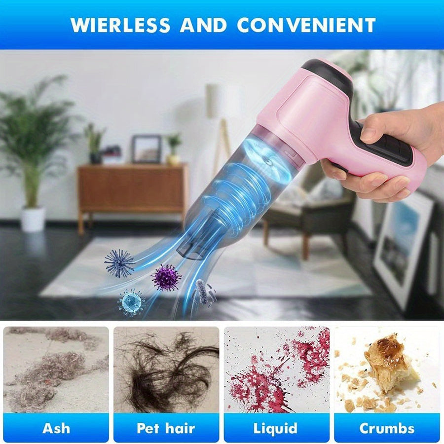 high suction pink 3 in 1 car vacuum cleaner